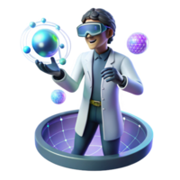 serene classic A Scientist Wearing a Virtual Reality Hea professional png