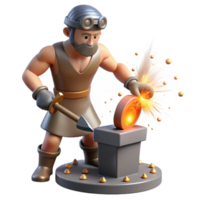 impressive rustic A Cyclops Forging a Weapon Sparks Flyin professional png