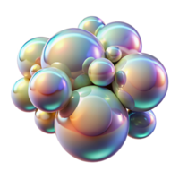 serene traditional A Cluster of Iridescent Bubbles Floating authentic png