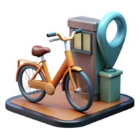 magnificent vintage Bicycle Sharing Station in City Cutout original png