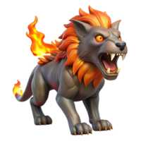 magnificent minimalist A Fierce Chimera Breathing Fire Each Hea high quality png