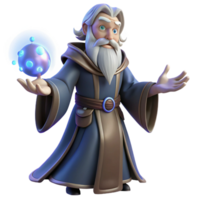 beautiful vintage A Wise Old Wizard Casting a Spell Glowin high resolution png