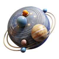 impressive abstract Binary Star System with Planets with Orbital Paths detailed png