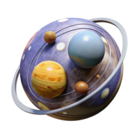 vibrant contemporary Binary Star System with Planets with Orbital Paths professional png