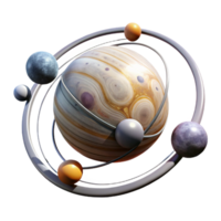 beautiful modern Binary Star System with Planets with Orbital Paths premium png