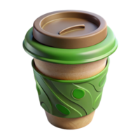 wonderful abstract Biodegradable Coffee Cup with Green Lid Cutout high resolution png