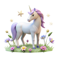 magnificent rustic A Ethereal Unicorn Grazing in a Field of S detailed png
