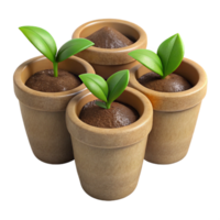 stunning modern Biodegradable Plant Pots with Brown Soil high quality png