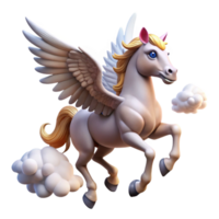extraordinary artistic Pegasus Soaring Through Clouds detailed png