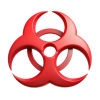 vibrant modern Biohazard Symbol Red with Three Circles Cutout high resolution png