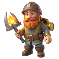 stunning contemporary A Dwarf Miner with a Pickaxe Warm and F premium png