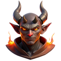 wonderful rustic Portrait of a Demon with Horns and Glowi authentic png