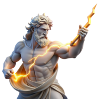 sereno minimalista Zeus lanciare un' fulmine dinamico posa autentico png