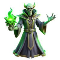 beautiful creative A Powerful Lich Casting a Spell of Necr detailed png
