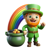 serene artistic A Mischievous Leprechaun Guarding a Pot O high quality png