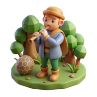 magnificent rustic Pan Playing His Pipes in a Forest Glade high resolution png