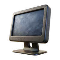 stunning minimalist Black Computer Monitor Front View on Transparent Background genuine png