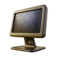 dramatic classic Black Computer Monitor Front View on Transparent Background genuine png
