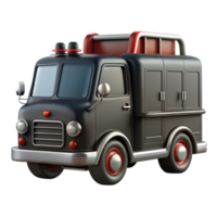 elegant abstract Black Firetruck Side View high quality png