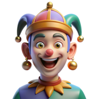 beautiful creative Portrait of a Mischievous Jester with C high quality png