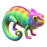 elegant contemporary A Chameleon Camouflaged Against a Rainbow high resolution png