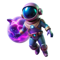 elegant modern A Lone Astronaut Clad in a Bioluminescent professional png