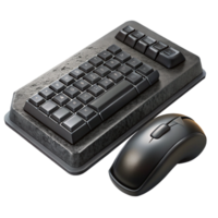 impressive artistic Black Keyboard and Mouse Set on Transparent Background professional png
