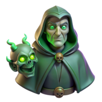serene traditional A Wise Mimir with a Severed Head Eerie 4K png