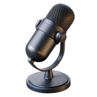 serene artistic Black Microphone with Stand Transparent Background high resolution png