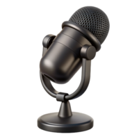extraordinary minimalist Black Microphone with Stand Transparent Background premium png