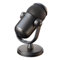 impressive modern Black Microphone with Stand Transparent Background png