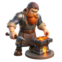 stunning artistic A Stoic Dwarf Blacksmith Forging a Magi high resolution png