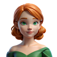 beautiful artistic Portrait of a Young Woman with Freckles high resolution png