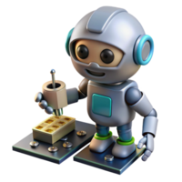 impressive artistic A Tiny Robot Meticulously Assembling a M authentic png