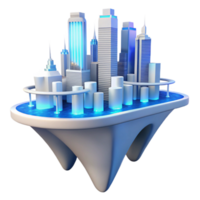 serene abstract A Futuristic Floating City with Sleek W premium png