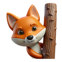 extraordinary rustic A Curious Fox Peering out from Behind a T original png