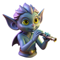 dramatic classic A Mischievous Imp Playing a Flute Twil exclusive png