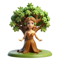 serene vintage A Serene Dryad Emerging from a Giant Oak T high quality png