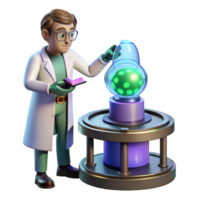 elegant creative A Lone Scientist Working in a Cluttered authentic png