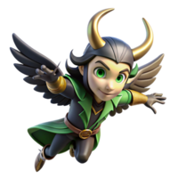 serene classic A Mischievous Loki Transforming Into a Rav exclusive png