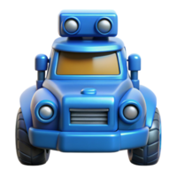 serene rustic Blue Robotic Car Front View Cutout Element detailed png