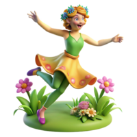 vibrant classic A Playful Nymph Dancing in a Meadow Vi authentic png