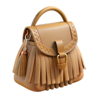 wonderful minimalist Boho Chic Fringe Bag Side View Cutout Transparent Background high quality png