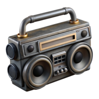 magnificent contemporary Boombox Handle Top View Black authentic png