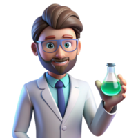 stunning modern Portrait of a Scientist with Thick Glass high quality png