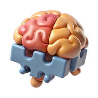 beautiful traditional Brain Puzzle Pieces Connecting Transparent Background authentic png