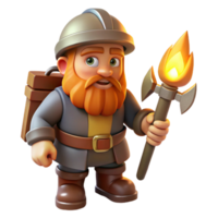 vibrant abstract A Dwarf Miner with a Pickaxe Warm and F premium png