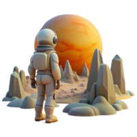 vibrant rustic A Solitary Figure in a Spacesuit Exploring exclusive png