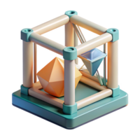magnificent vintage A D Printer Constructing a Complex Geo premium png
