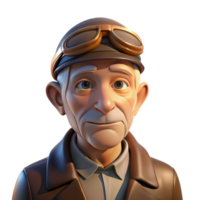 dramatic abstract Portrait of an Elderly Man with Deep Wrin authentic png